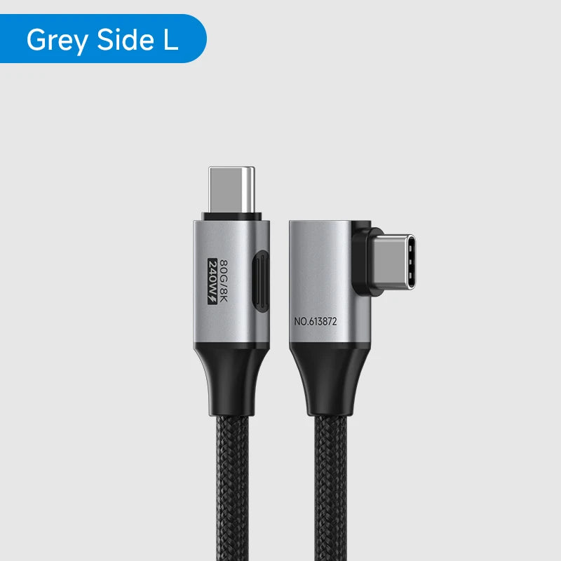 Hagibis USB4 USB-C Cable 80Gbps 240W Right Angle 8K
