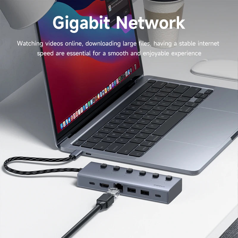 USB C Docking Station Individual ON/OFF HAGIBIS
