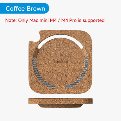 Cork coaster with 'HAGIBIS' branding on a white background, labeled 'Coffee Brown'.