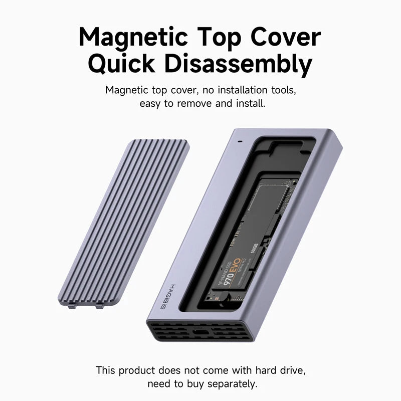 M.2 SSD Hard Enclosure with USB C Hub Magnetic Cover Hagibis