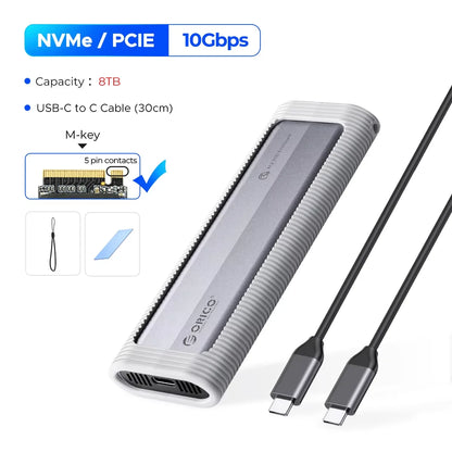 ORICO Tool-Free M.2 NVMe/SATA SSD Enclosure 10Gbps