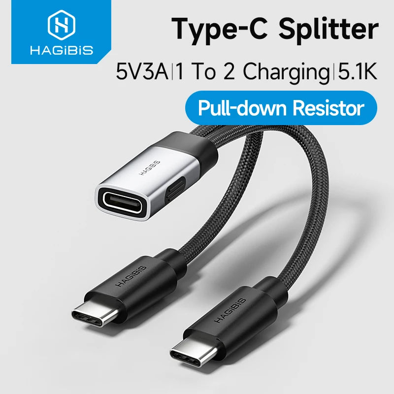Hagibis USB-C 1-to-2 Charging Splitter Cable