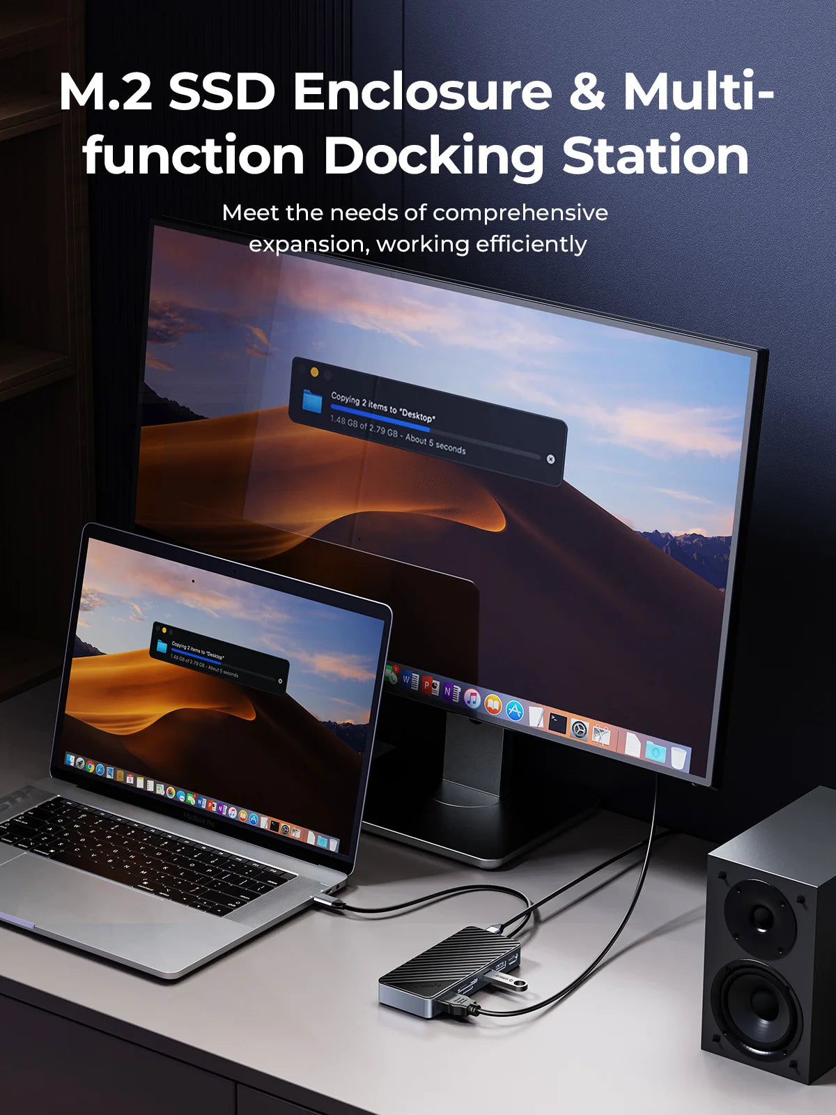 ORICO 8-in-1 USB-C Dock with M.2 NVMe SSD Enclosure