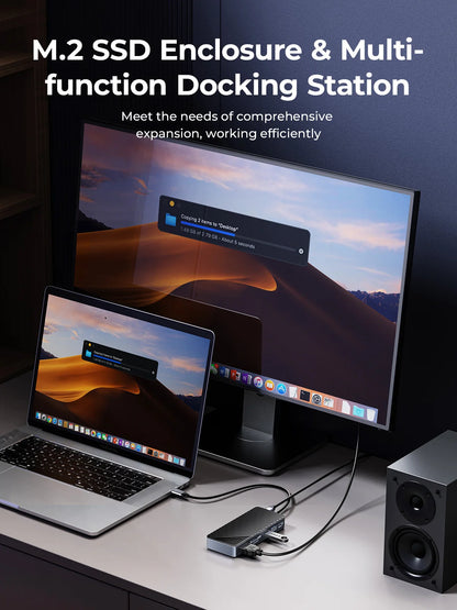 ORICO 8-in-1 USB-C Dock with M.2 NVMe SSD Enclosure