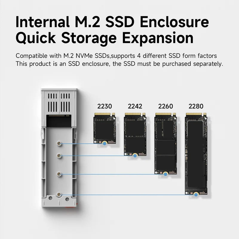Hagibis Tool-Free M.2 NVMe SSD Enclosure 10Gbps