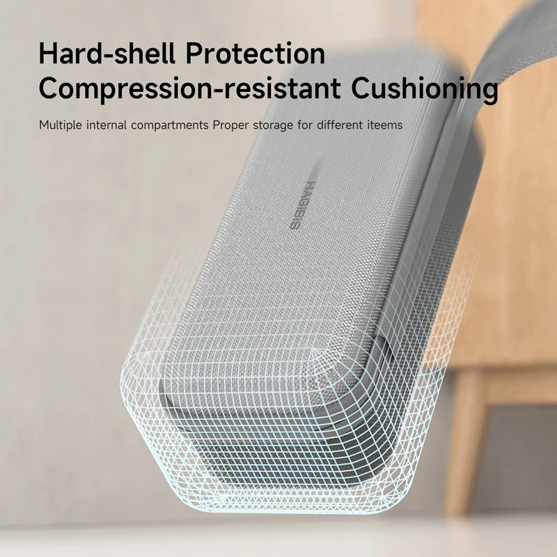 Compression-resistant packaging with text highlighting features on a neutral background