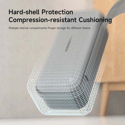 Compression-resistant packaging with text highlighting features on a neutral background