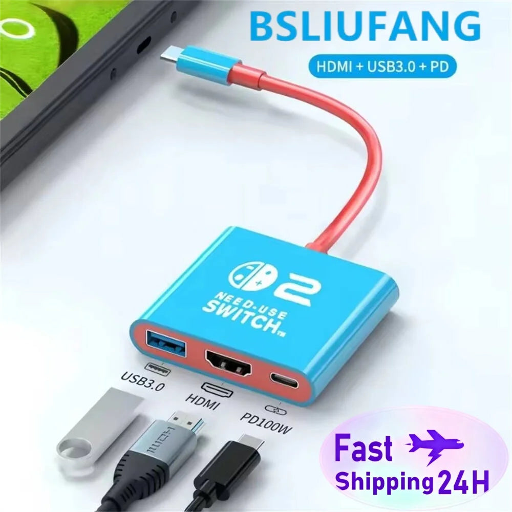 USB-C Docking Station for Nintendo Switch 2 4K 60Hz 100W