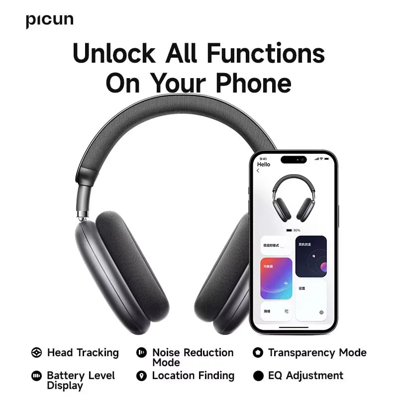 Picun F8 Pro ANC Bluetooth Headphones with 3D Spatial Audio