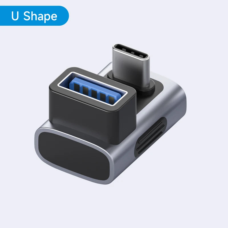 USB adapter with U-shaped design on a light gray background