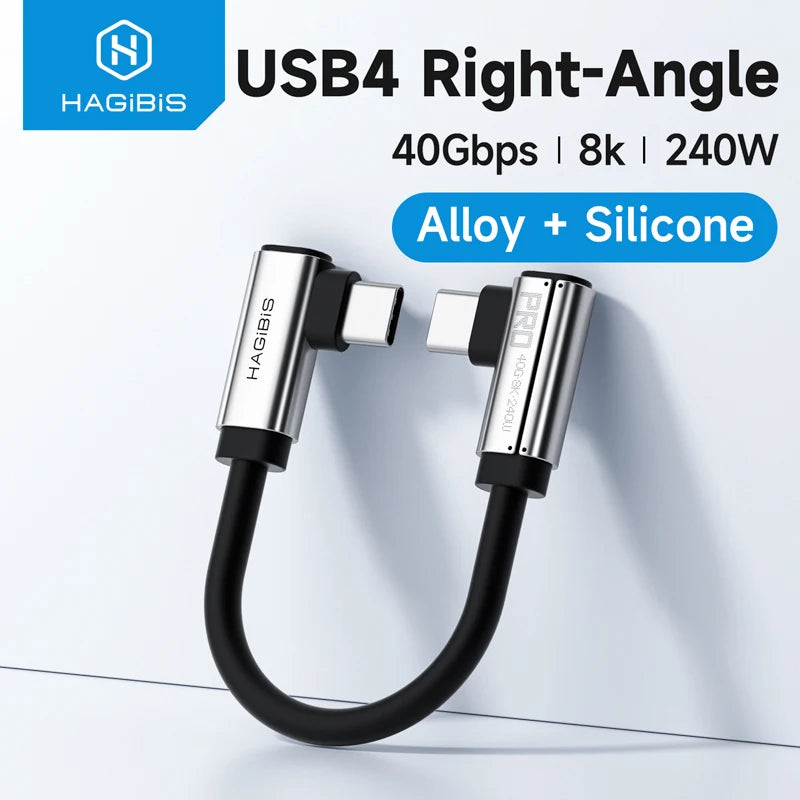 USB4 Right-Angle Cable 40Gbps 240W