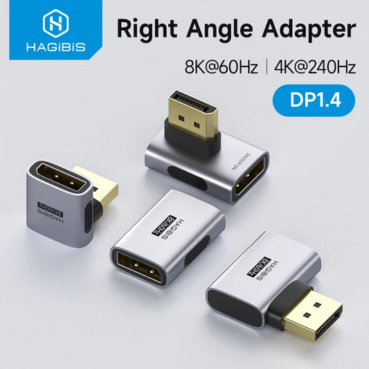 Right Angle Adapter with Hagibis logo on a light gray background