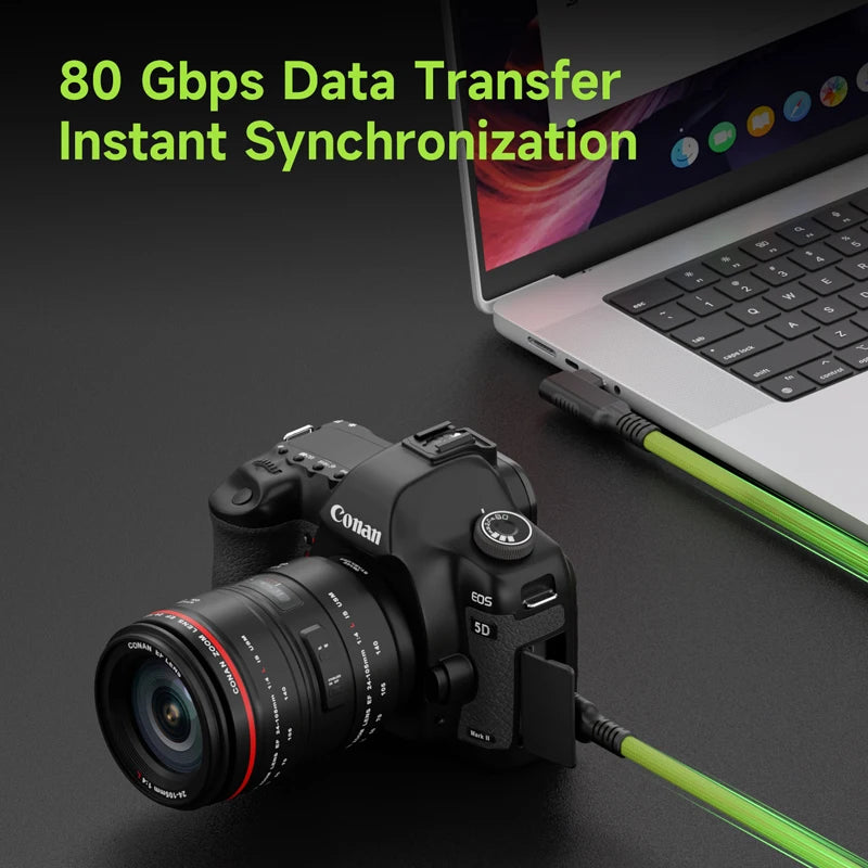 Hagibis USB-C Camera Tether Cable 80Gbps 240W Right Angle