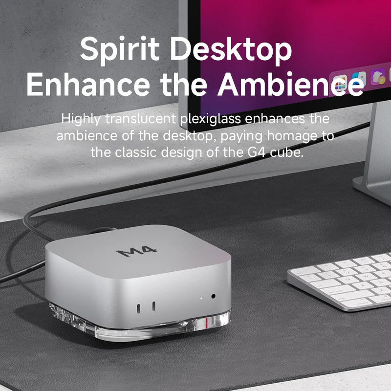 Transparent Dust-proof Stand for Mac mini M4/M4 Pro