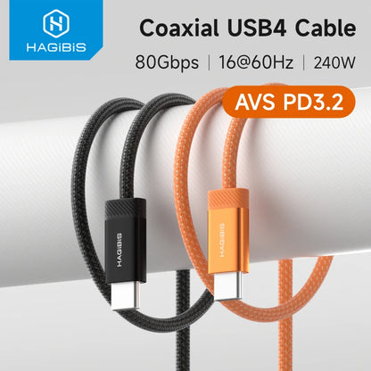 Hagibis USB4 Coaxial USB-C Cable 80Gbps 240W