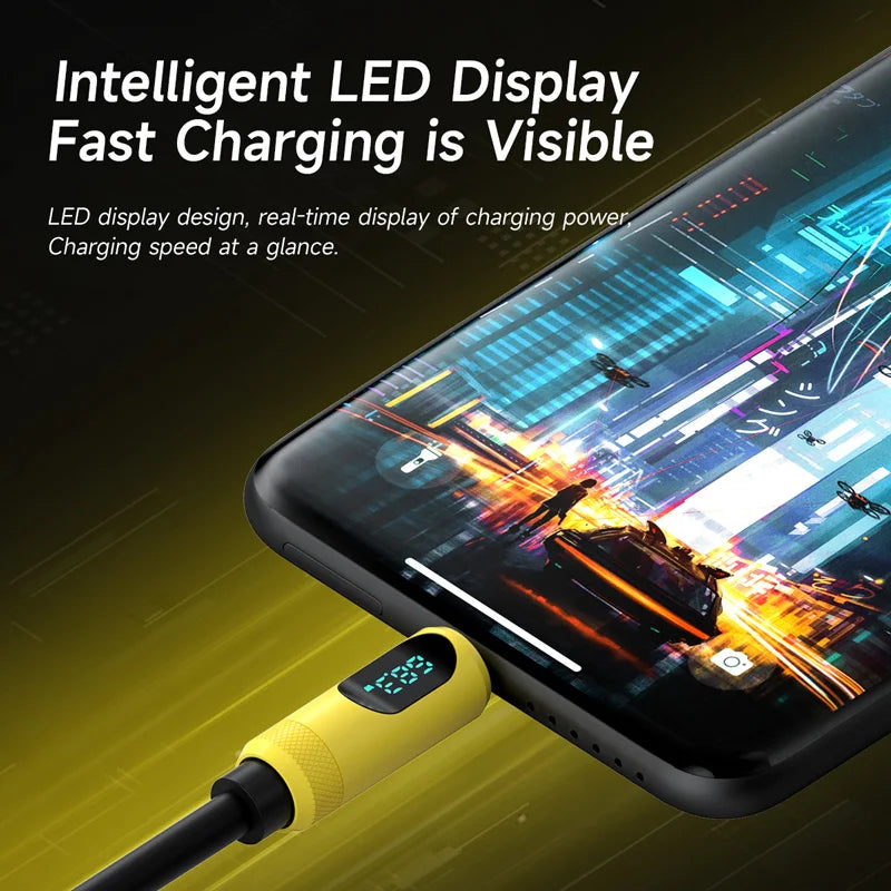 Short USB C Cable with LED Display Hagibis