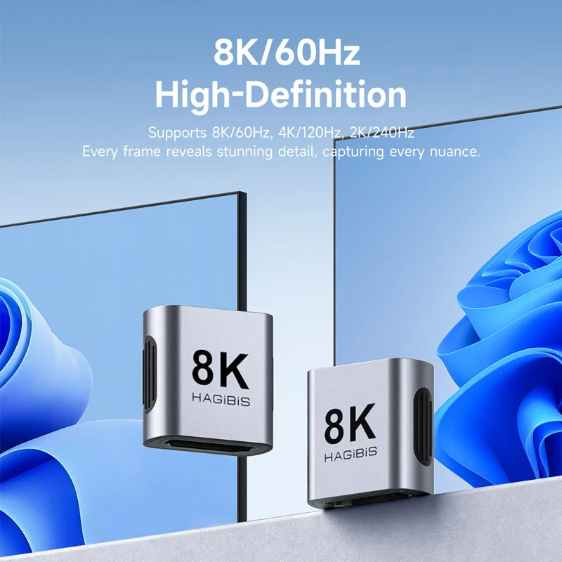 8K HDMI 2.1 Female-to-Female Coupler Adapter
