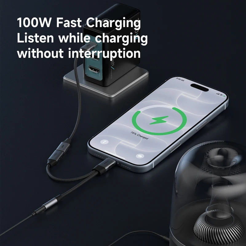 Hagibis USB-C to 3.5mm Audio & Charging Adapter 100W PD