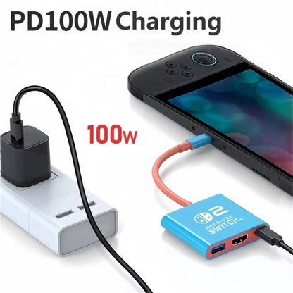 USB-C Docking Station for Nintendo Switch 2 4K 60Hz 100W