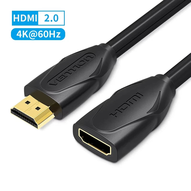 HDMI cable with 2.0 and 4K@60Hz labels on a white background