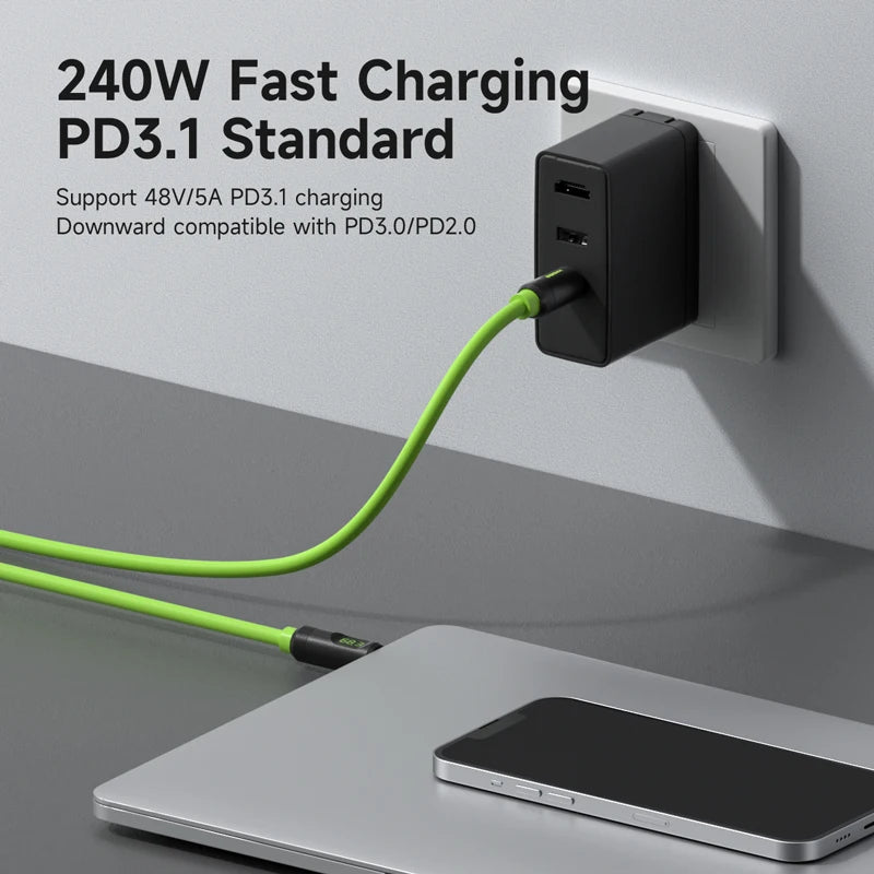USB C Cable with LED Display USB4 HAGIBIS