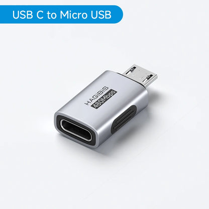 USB C to Micro USB adapter on a white background with 'HAGIBIS' branding.