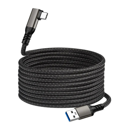 USB-A to USB-C VR Link Cable 10Gbps 60W Right Angle