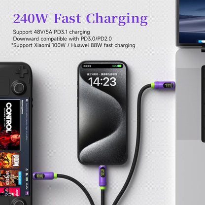 Magnetic USB C to USB C Cable With LED Display