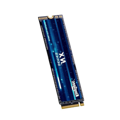 A Kingston WD Series MX 250GB SSD in an M.2 form factor, featuring a dark blue heatpipe design with white text and gold-plated connectors.