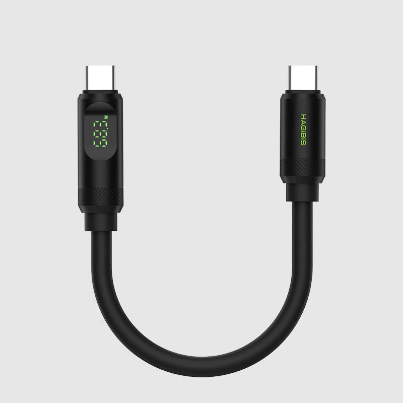 USB C to USB C Short Cable 240W 40Gbps USB4 With LED Display