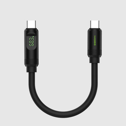 USB C to USB C Short Cable 240W 40Gbps USB4 With LED Display