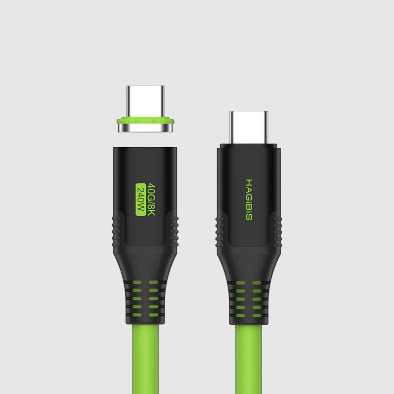 Adaptateur USB-C Magnétique IVIVTOR 240W - Charge Ultra-rapide Et Transfert à 40 Gb/s Pour Ordinateur, Tablette, Téléphone - Gris Sidéral