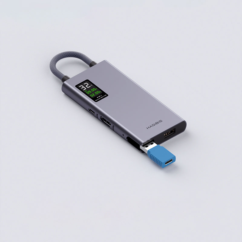 USB C Hub With LCD Display Type C Multiport Hagibis