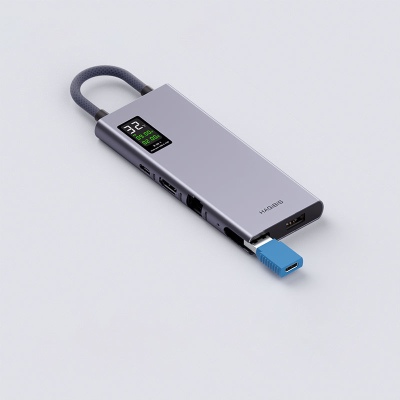 USB C Hub With LCD Display Type C Multiport Hagibis