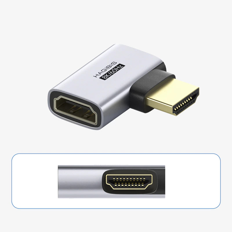 Hagibis HDMI 2.1 Right Angle Adapter 90°