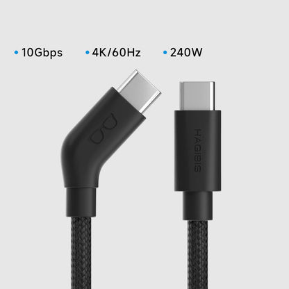 Hagibis USB-C Cable for AR Glasses 4K 60Hz 240W 10Gbps Wedge Plug