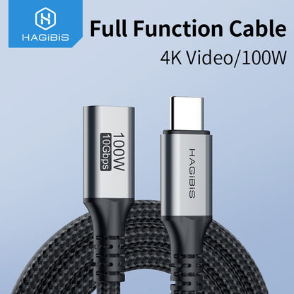 USB C Extension Cable USB 3.2 Gen2 Male to Female HAGIBIS